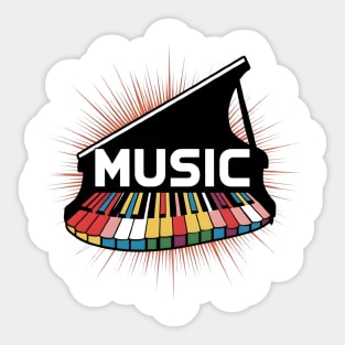 Piano Vector & MUSIC Text Graphic Sticker